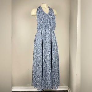 Banana Republic Blue Floral Dress with Halter Top